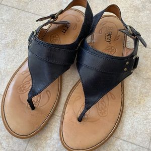 BORN black leather sandals